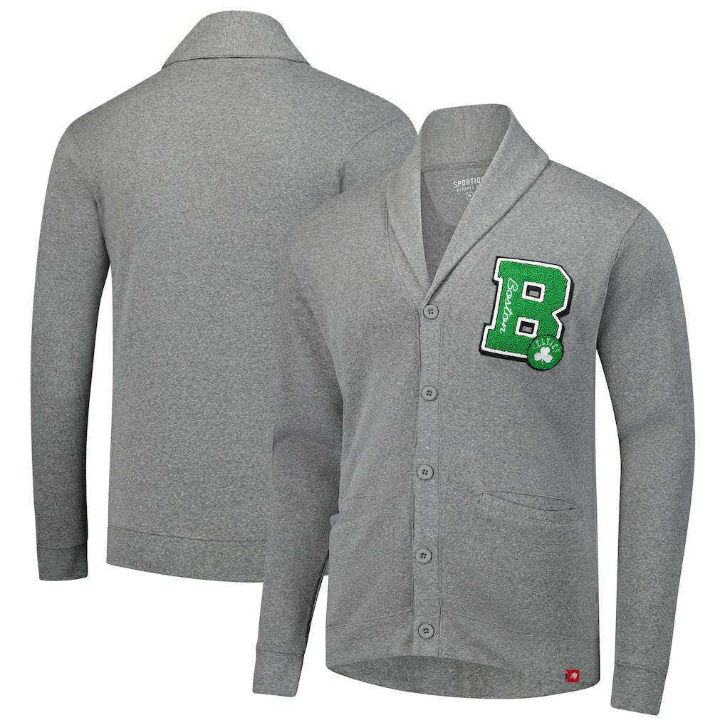 NBA - Boston Celtics Sportiqe Unisex Henshaw Full-Button Cardigan Sweater - Heather Gray