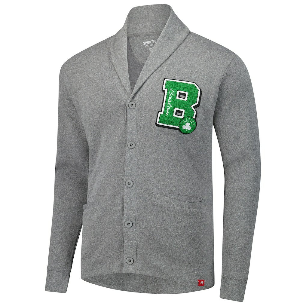 NBA - Boston Celtics Sportiqe Unisex Henshaw Full-Button Cardigan Sweater - Heather Gray