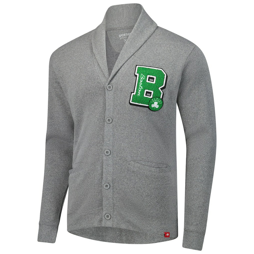 NBA - Boston Celtics Sportiqe Unisex Henshaw Full-Button Cardigan Sweater - Heather Gray