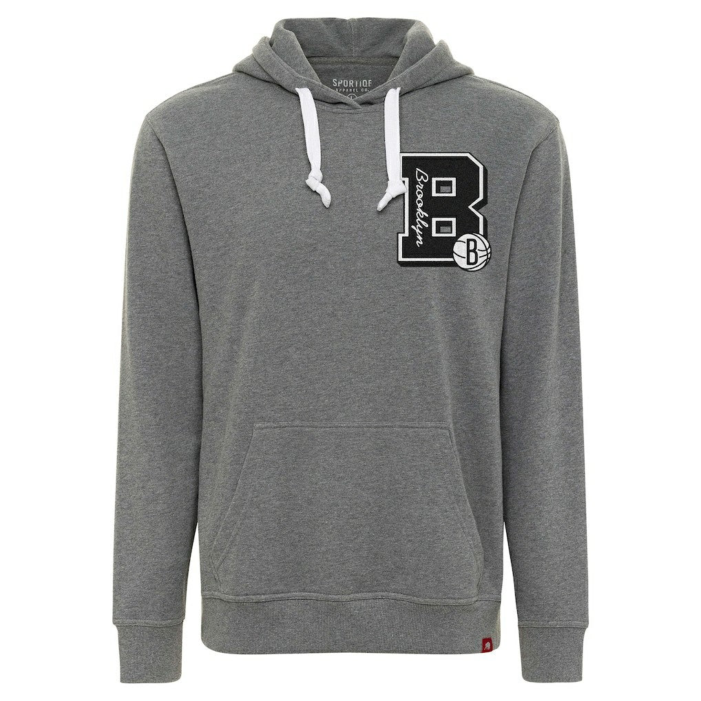 NBA - Brooklyn Nets Sportiqe Unisex Varsity Collection Blake Pullover Hoodie - Heather Gray