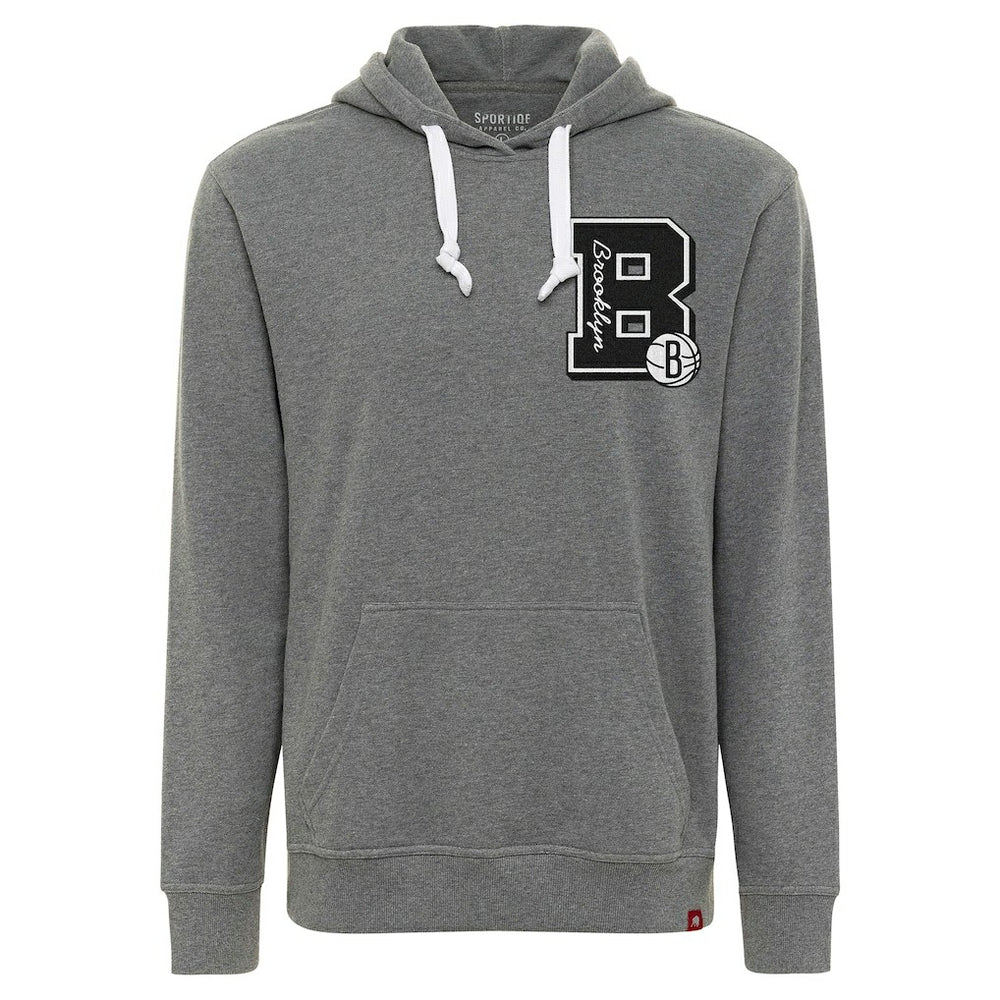 NBA - Brooklyn Nets Sportiqe Unisex Varsity Collection Blake Pullover Hoodie - Heather Gray