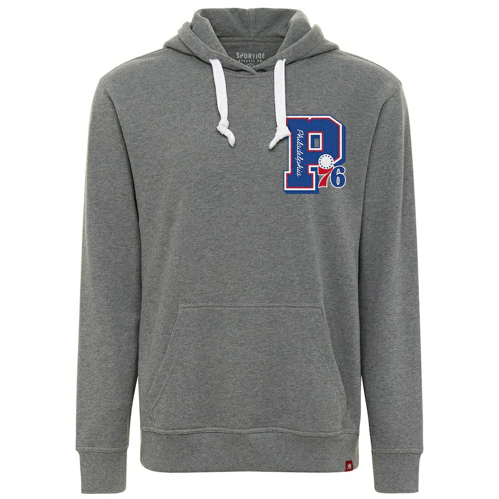 NBA - Philadelphia 76ers Sportiqe Unisex Varsity Collection Blake Pullover Hoodie - Heather Gray
