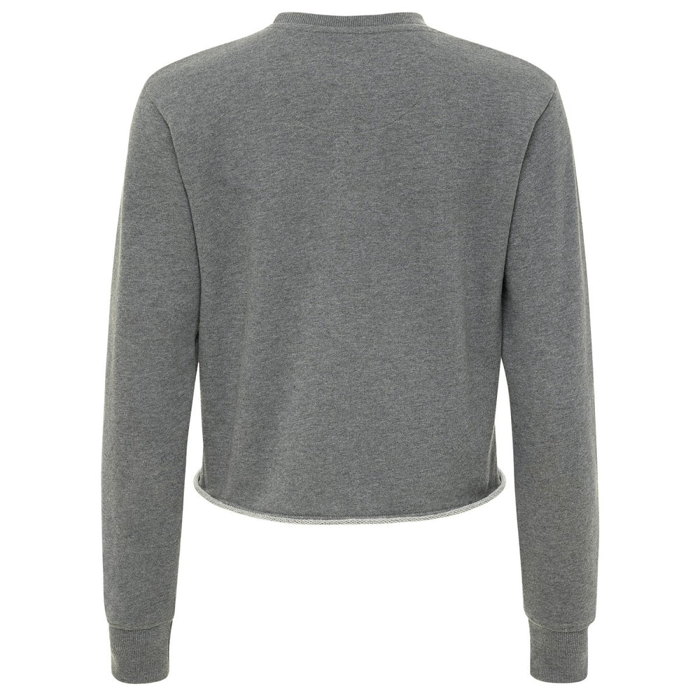 NBA - New York Knicks Sportiqe Women's Varsity Collection Kacey Cropped Pullover Sweatshirt - Heather Gray