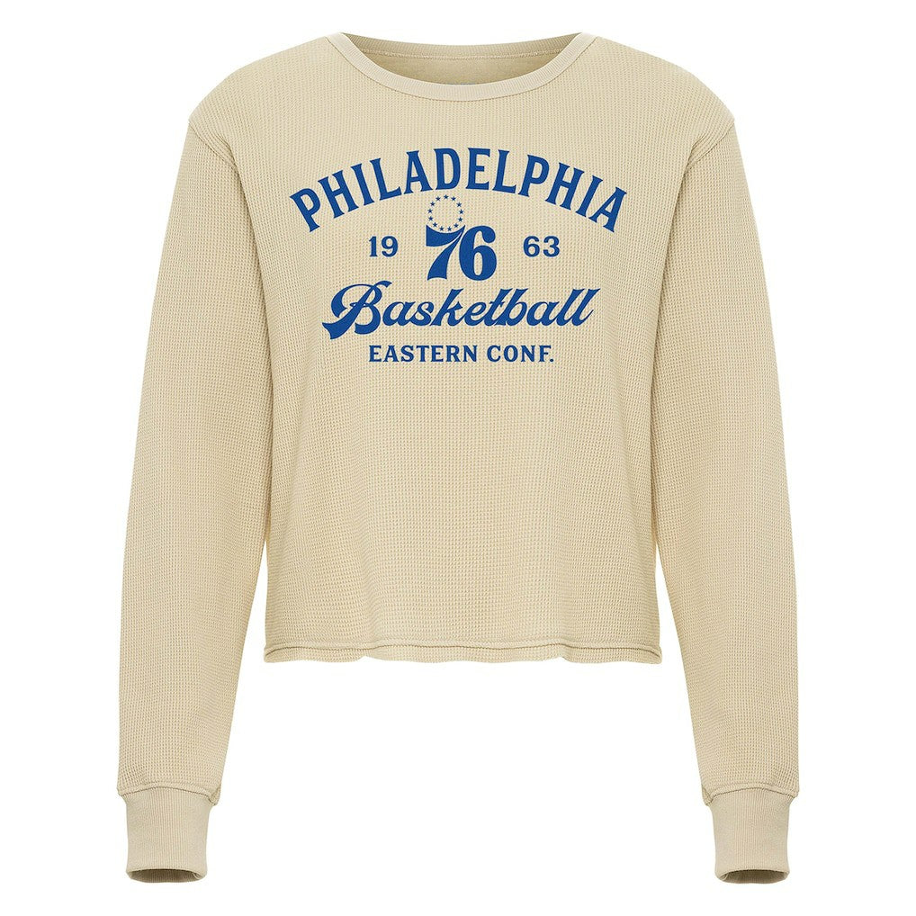 NBA - Philadelphia 76ers Sportiqe Unisex High Country Collection Cullen Waffle Knit Long Sleeve T-Shirt - Cream