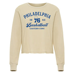 NBA - Philadelphia 76ers Sportiqe Unisex High Country Collection Cullen Waffle Knit Long Sleeve T-Shirt - Cream