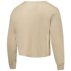 NBA - Golden State Warriors Sportiqe Unisex High Country Collection Cullen Cropped Waffle Knit Long Sleeve T-Shirt - Cream