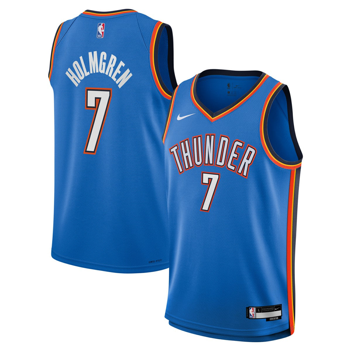 Nike - Chet Holmgren Oklahoma City Thunder Youth Swingman Jersey - Icon Edition - Blue