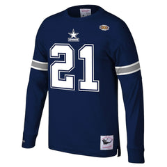 Deion Sanders Dallas Cowboys Retired Player Name & Number Long Sleeve Top Navy - Mitchell & Ness