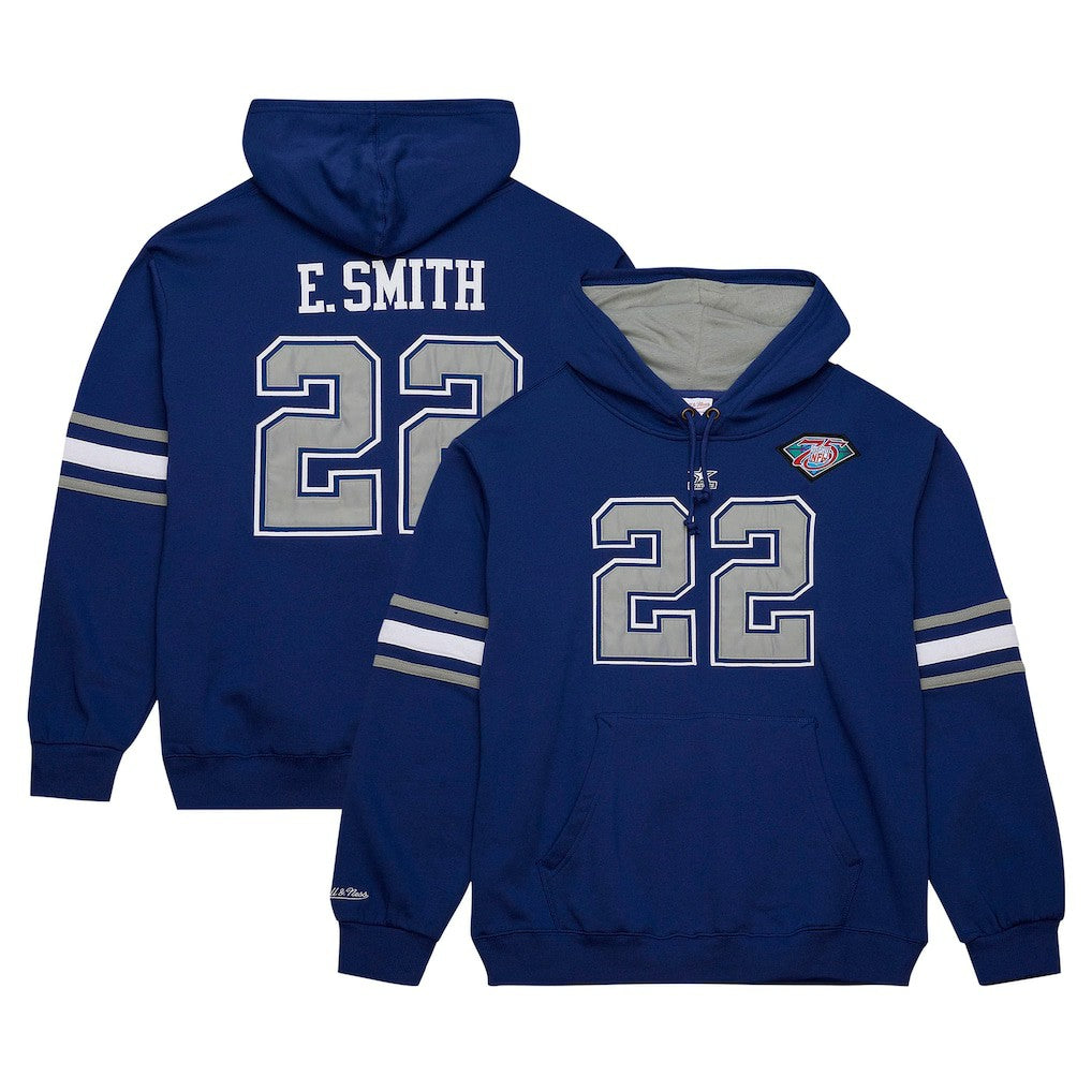 Emmitt Smith Dallas Cowboys Retired Player Name & Number Pullover Hoodie Navy - Mitchell & Ness