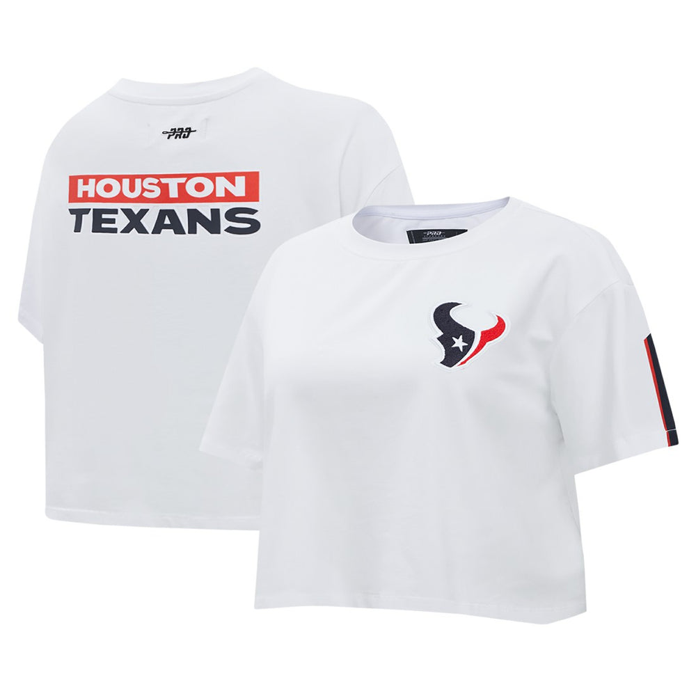 Houston Texans Pro Standard Women's Away Cropped Boxy T-Shirt White - NFL