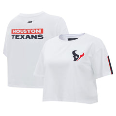 Houston Texans Pro Standard Women's Away Cropped Boxy T-Shirt White - NFL