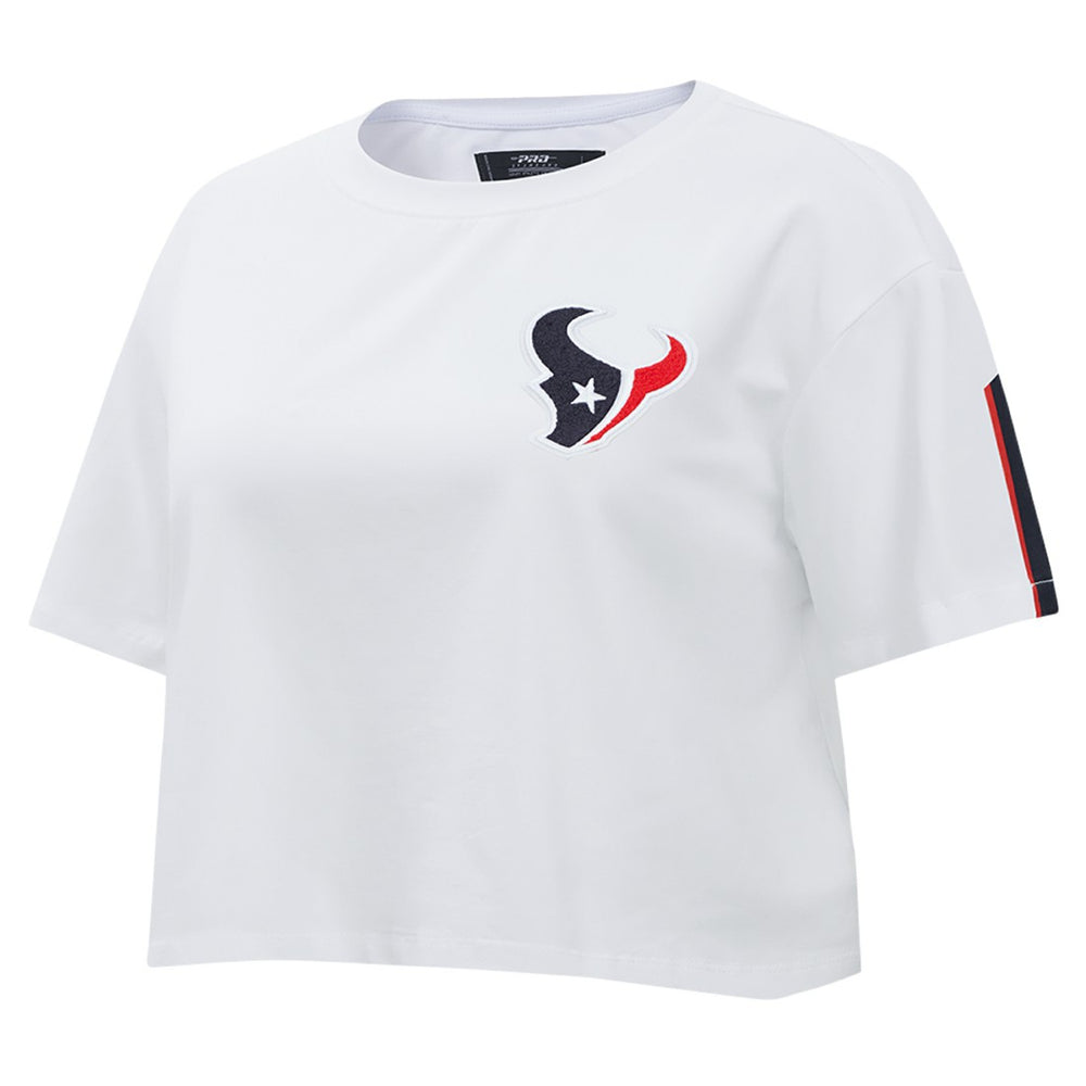 Houston Texans Pro Standard Women's Away Cropped Boxy T-Shirt White - NFL