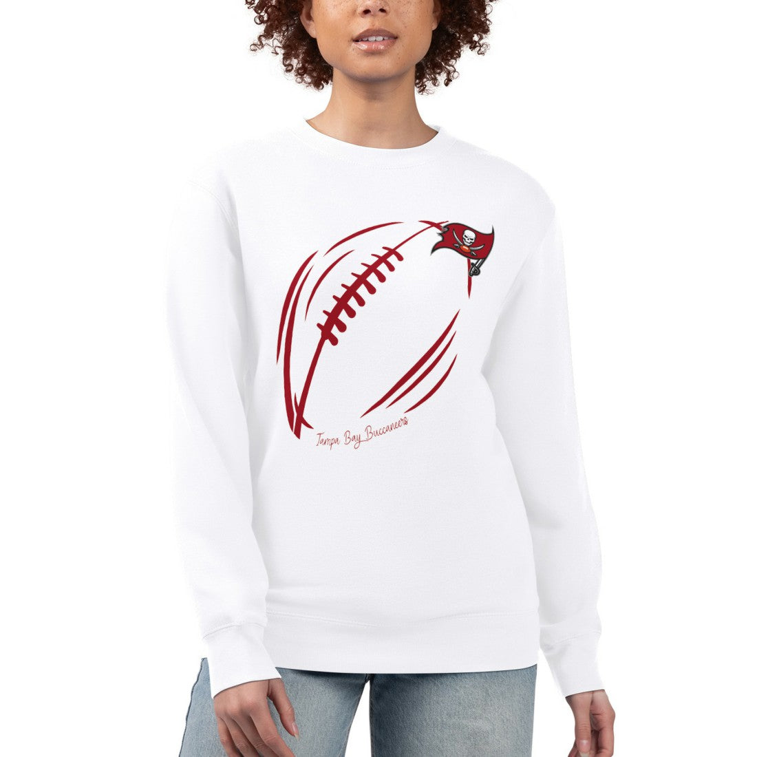 Tampa Bay Buccaneers G-III 4Her by Carl Banks Women's Football Logo Graphic Fleece Tri-Blend Pullover Sweatshirt White - NFL