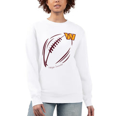 Washington Commanders G-III 4Her by Carl Banks Women's Football Logo Graphic Fleece Tri-Blend Pullover Sweatshirt White - NFL