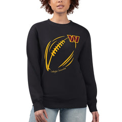 Washington Commanders G-III 4Her by Carl Banks Women's Football Logo Graphic Fleece Tri-Blend Pullover Sweatshirt Black - NFL