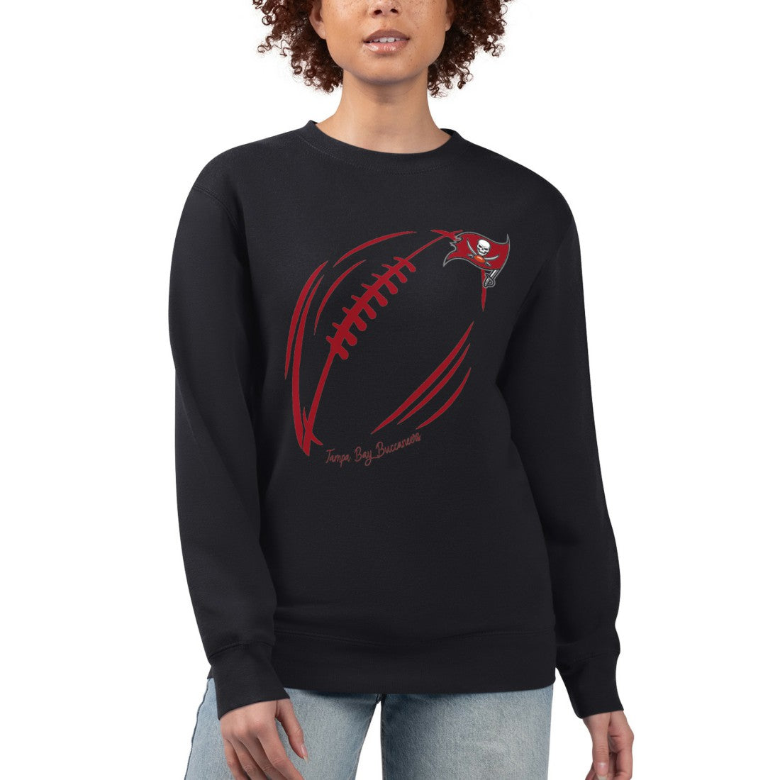 Tampa Bay Buccaneers G-III 4Her by Carl Banks Women's Football Logo Graphic Fleece Tri-Blend Pullover Sweatshirt Black - NFL