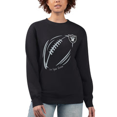 Las Vegas Raiders G-III 4Her by Carl Banks Women's Football Logo Graphic Fleece Tri-Blend Pullover Sweatshirt Black - NFL
