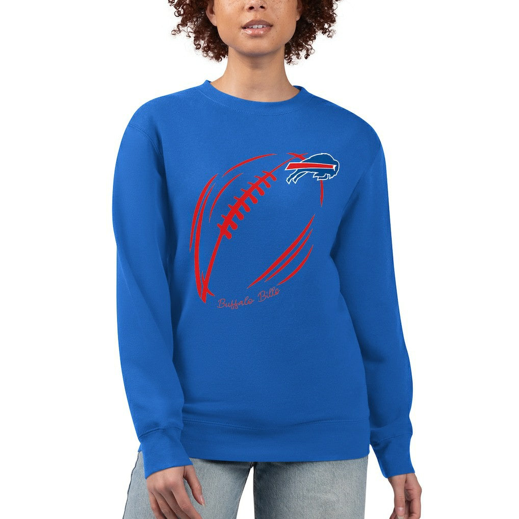 Buffalo Bills G-III 4Her by Carl Banks Women's Football Logo Graphic Fleece Tri-Blend Pullover Sweatshirt Royal - NFL