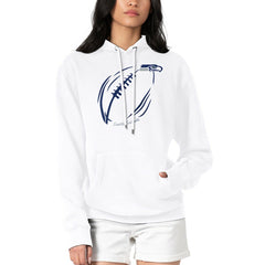 Seattle Seahawks G-III 4Her by Carl Banks Women's Football Logo Fleece Tri-Blend Pullover Hoodie White - NFL