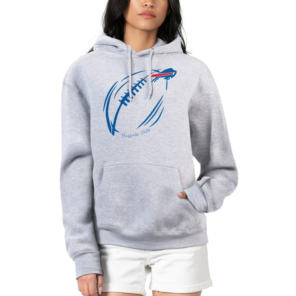 Buffalo Bills G-III 4Her by Carl Banks Women's Football Logo Fleece Tri-Blend Pullover Hoodie Heather Gray - NFL