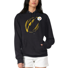 Pittsburgh Steelers G-III 4Her by Carl Banks Women's Football Logo Fleece Tri-Blend Pullover Hoodie Black - NFL