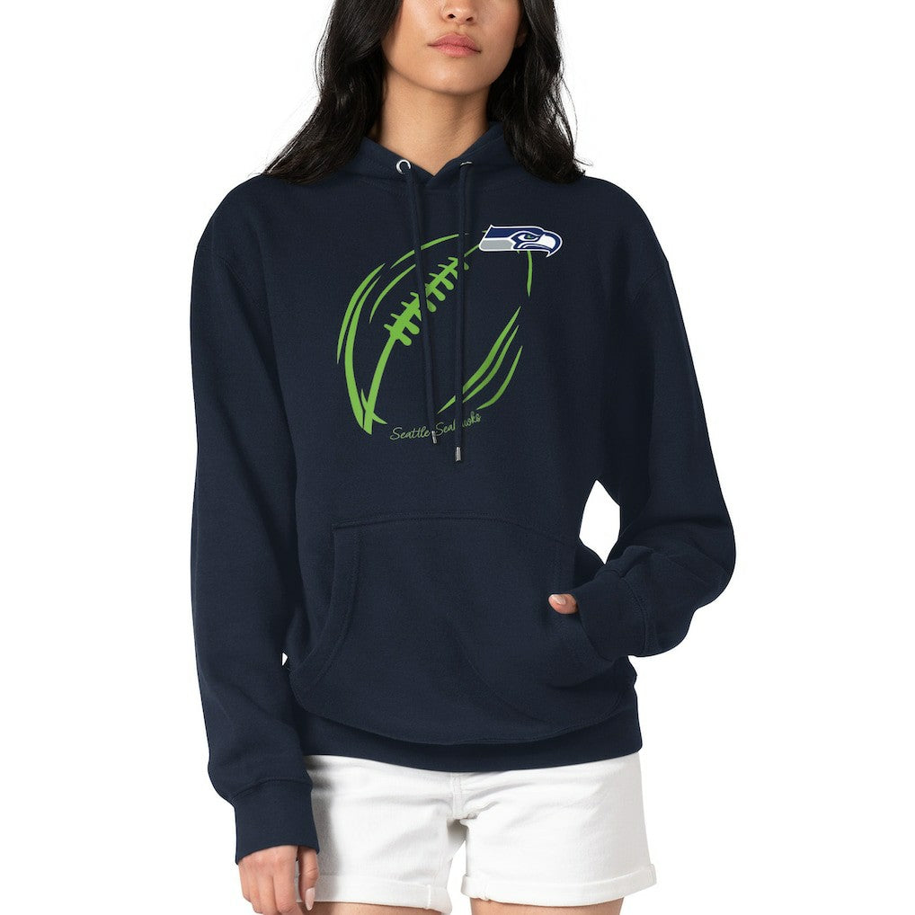 Seattle Seahawks G-III 4Her by Carl Banks Women's Football Logo Fleece Tri-Blend Pullover Hoodie Navy - NFL