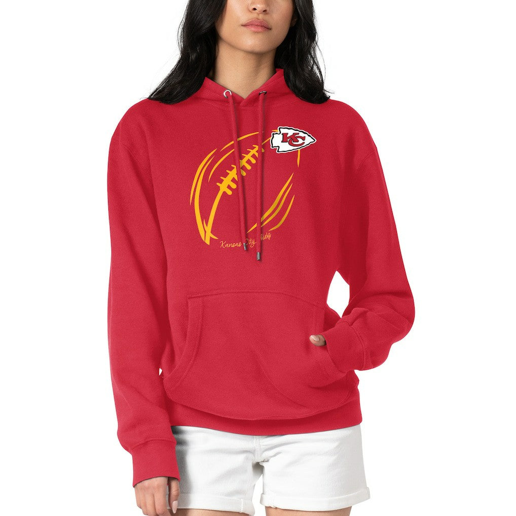 Kansas City Chiefs G-III 4Her by Carl Banks Women's Football Logo Fleece Tri-Blend Pullover Hoodie Red - NFL