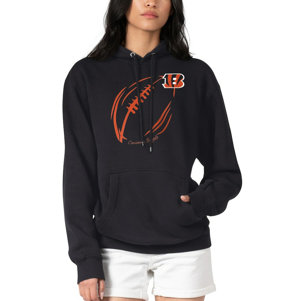 Cincinnati Bengals G-III 4Her by Carl Banks Women's Football Logo Fleece Tri-Blend Pullover Hoodie Black - NFL