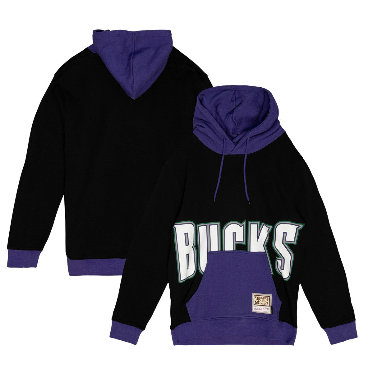 Mitchell & Ness - Milwaukee Bucks Hardwood Classics Big Face 5.0 Pullover Hoodie - Black