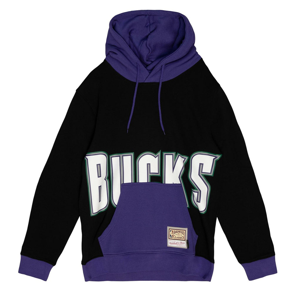 Mitchell & Ness - Milwaukee Bucks Hardwood Classics Big Face 5.0 Pullover Hoodie - Black