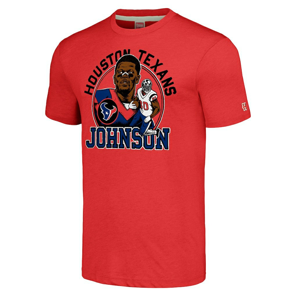 Andre Johnson Houston Texans Homage Caricature Retired Player Tri-Blend T-Shirt Red - NFL