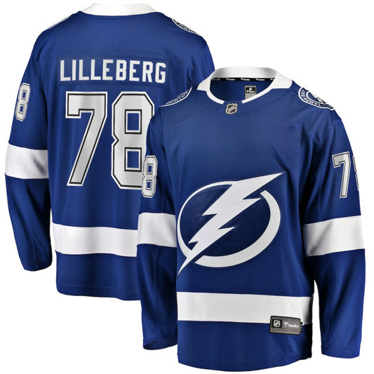 Emil Lilleberg Tampa Bay Lightning Fanatics Home Premier Breakaway Player Jersey - Blue | NHL Jerseys