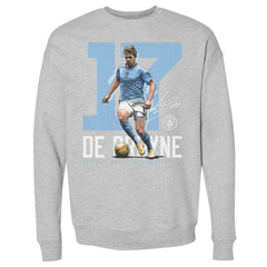 Manchester City 500 Level Bold Number Pullover Crewneck Sweatshirt - Heather Gray