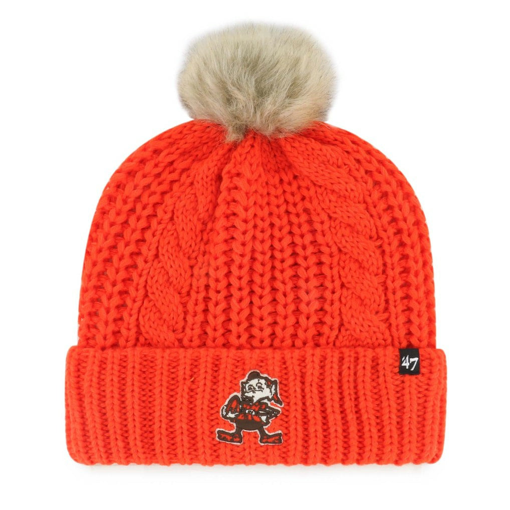 Cleveland Browns '47 Women's Meeko Cuffed Knit Hat with Pom Orange - 47 brand