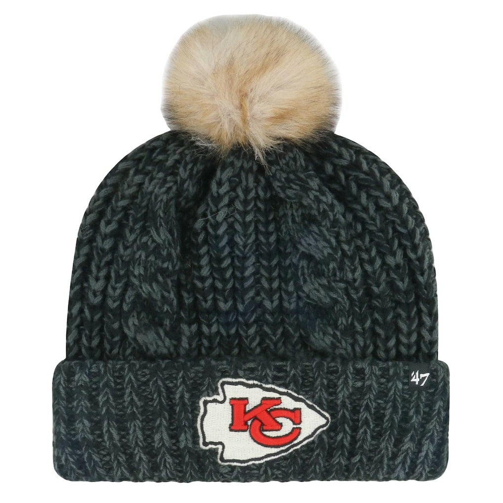 Kansas City Chiefs '47 Women's Meeko Cuffed Knit Hat with Pom Black - 47 brand