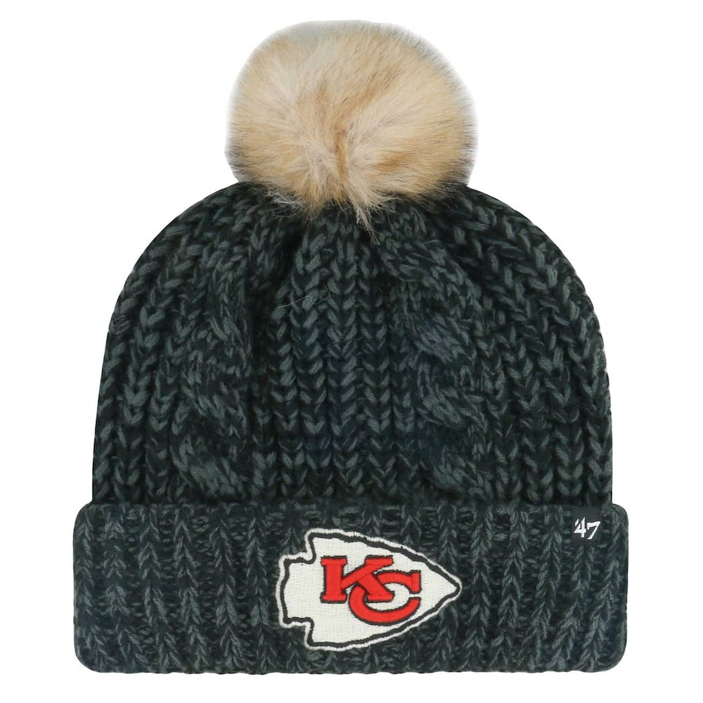 Kansas City Chiefs '47 Women's Meeko Cuffed Knit Hat with Pom Black - 47 brand