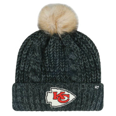 Kansas City Chiefs '47 Women's Meeko Cuffed Knit Hat with Pom Black - 47 brand