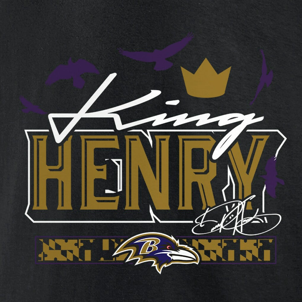 Derrick Henry Baltimore Ravens King Henry's Crown T-Shirt Black - NFL