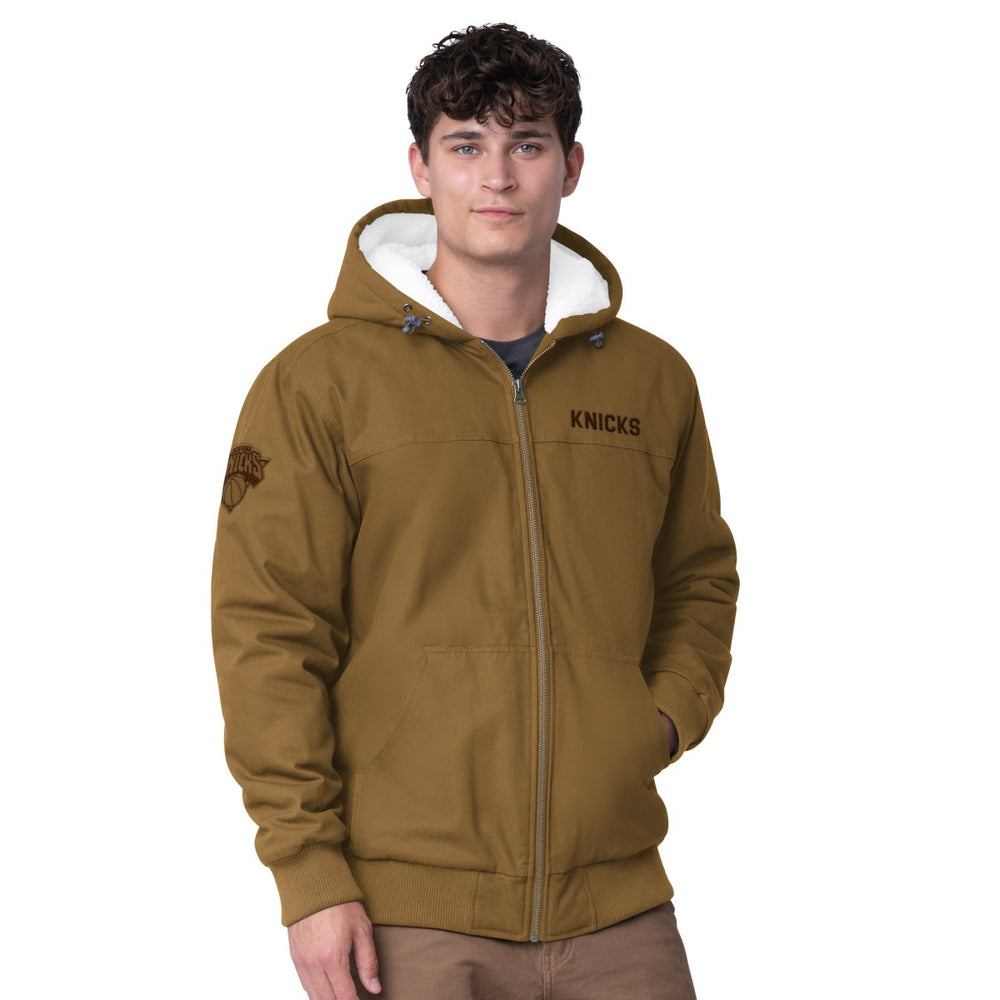 NBA - New York Knicks G-III Sports by Carl Banks Build Up Heavy Duck Canvas Full-Zip Hoodie - Tan