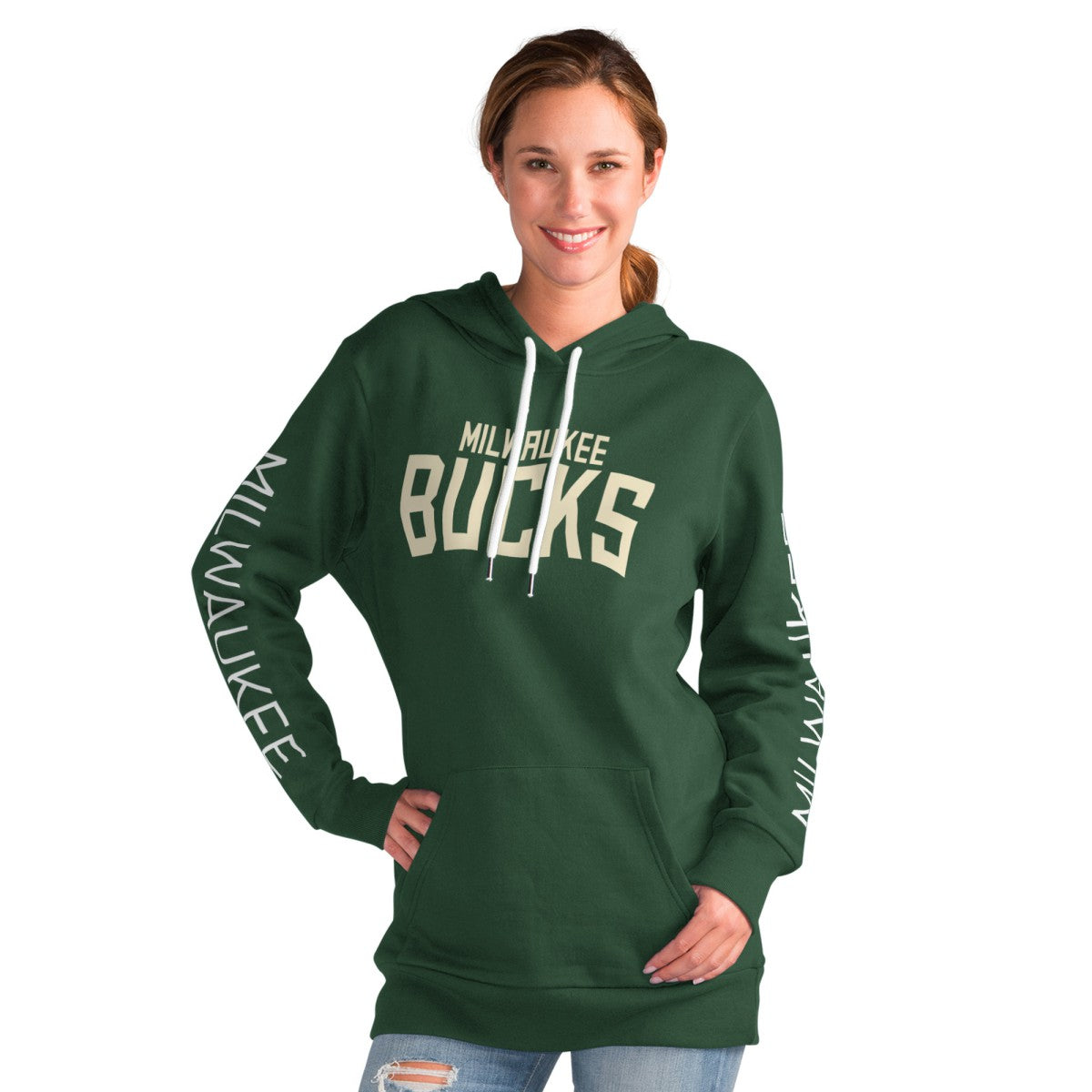 NBA - Milwaukee Bucks G-III 4Her by Carl Banks Women's Base Coach Pullover Hoodie - Green