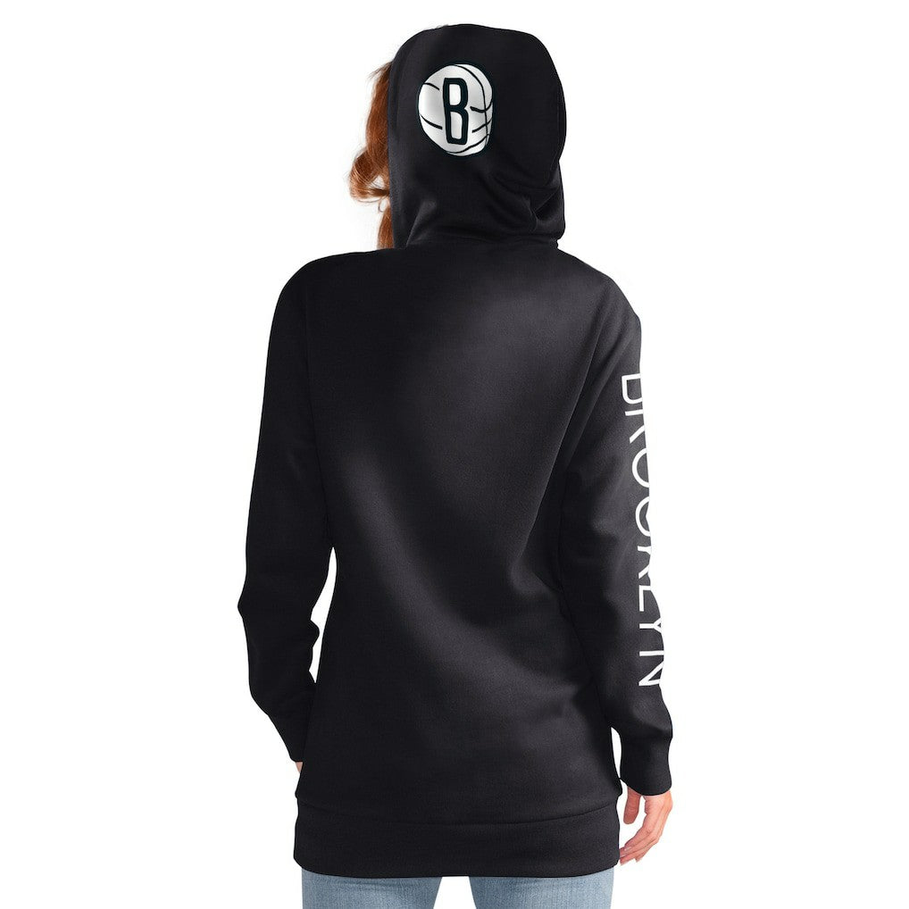 NBA - Brooklyn Nets G-III 4Her by Carl Banks Women's Base Coach Pullover Hoodie - Black