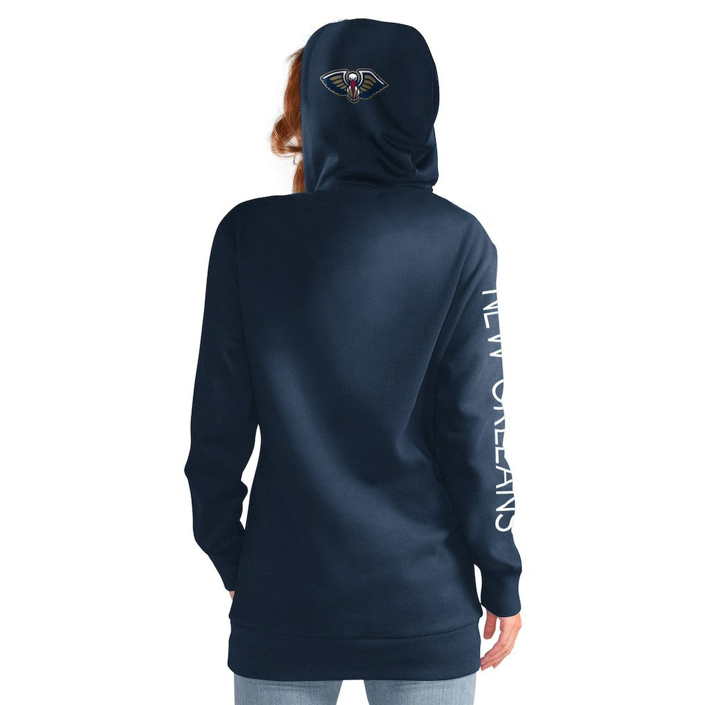NBA - New Orleans Pelicans G-III 4Her by Carl Banks Women's Base Coach Pullover Hoodie - Navy