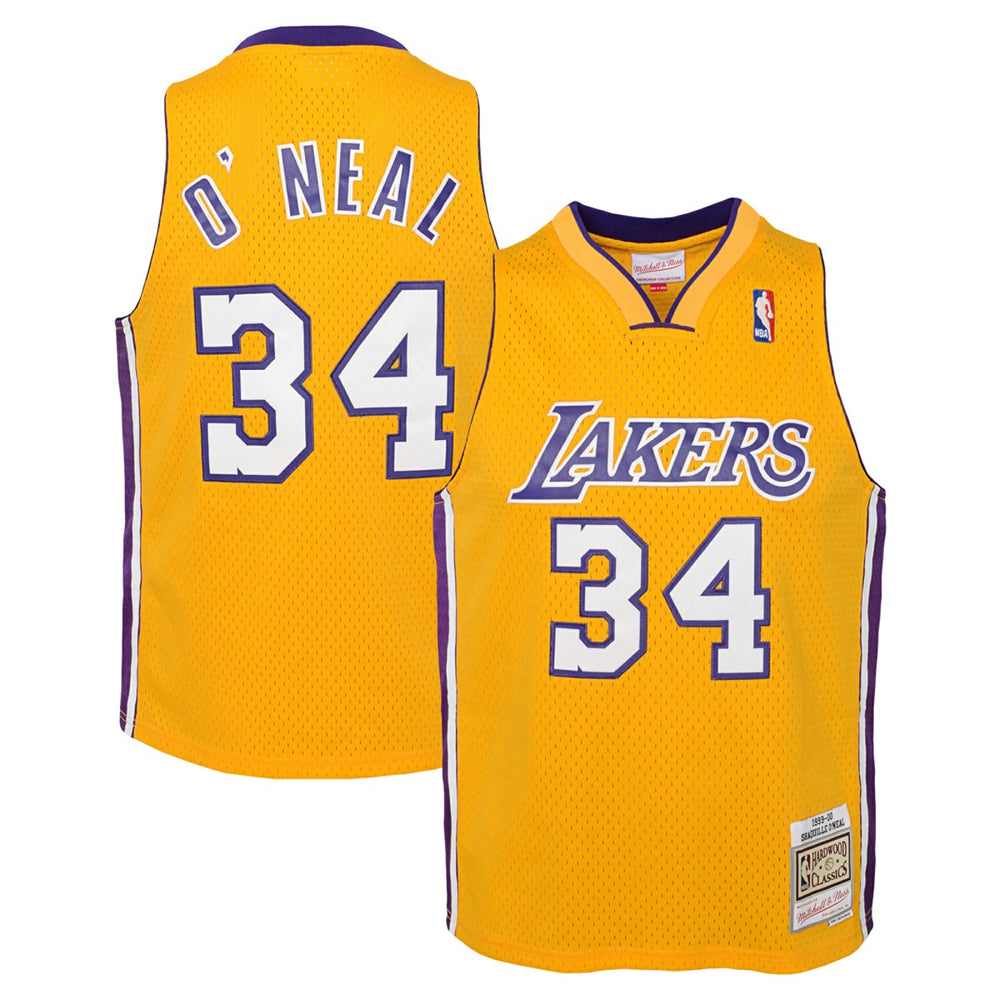 Mitchell & Ness - Shaquille O'Neal Los Angeles Lakers Youth 1999/00 Hardwood Classics Swingman Jersey - Gold