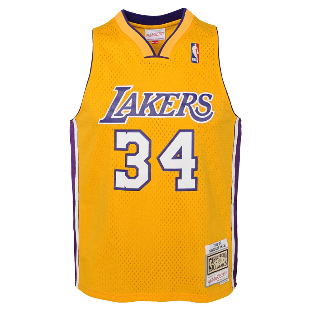 Mitchell & Ness - Shaquille O'Neal Los Angeles Lakers Youth 1999/00 Hardwood Classics Swingman Jersey - Gold