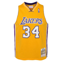 Mitchell & Ness - Shaquille O'Neal Los Angeles Lakers Youth 1999/00 Hardwood Classics Swingman Jersey - Gold