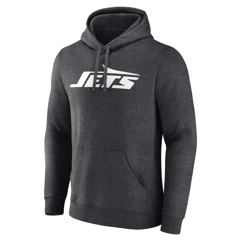 New York Jets Primary Logo Pullover Hoodie Charcoal - Fanatics