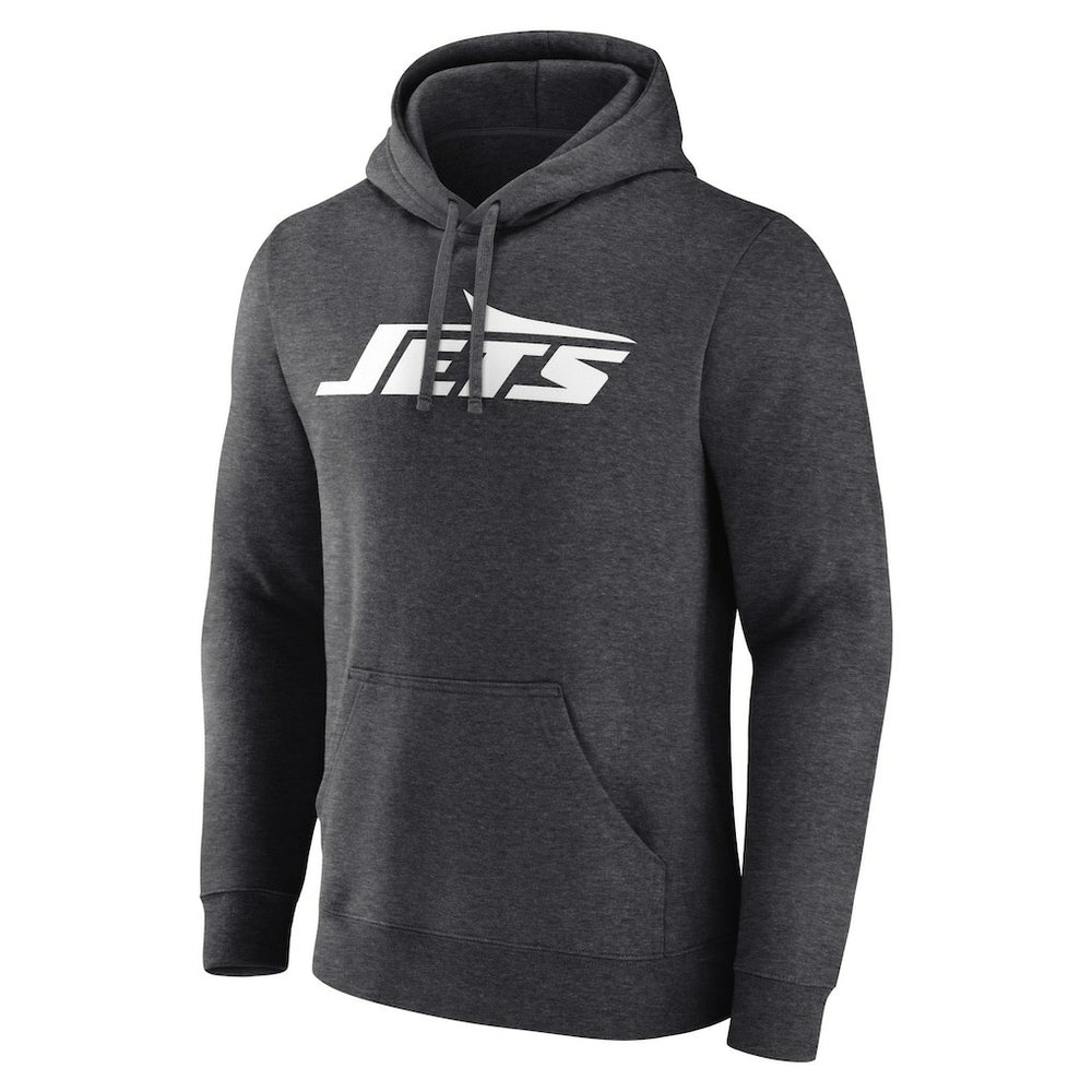 New York Jets Primary Logo Pullover Hoodie Charcoal - Fanatics