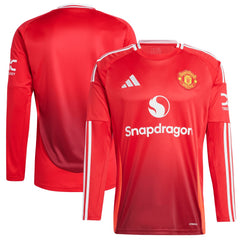 Adidas Manchester United 2024/25 Home Long Sleeve Replica Jerseys - Red