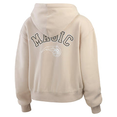 NBA - Orlando Magic WEAR by Erin Andrews Women's Tonal Felt Patch Full-Zip Hoodie - Tan