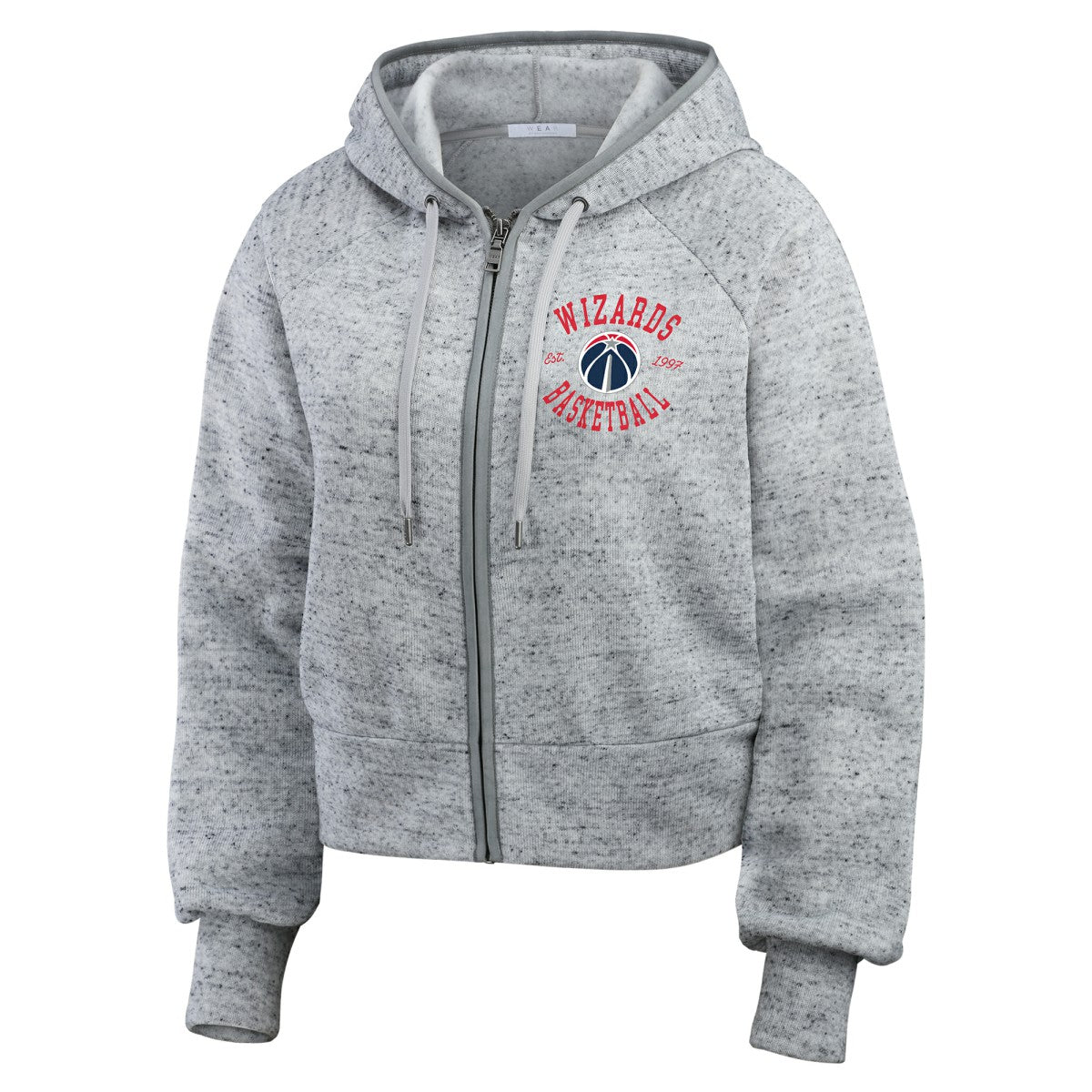 NBA - Washington Wizards WEAR by Erin Andrews Women's Speckled Radiator Full-Zip Hoodie - Heather Gray